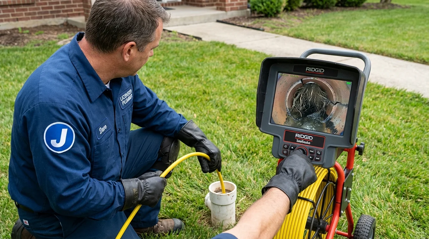 Sewer camera inspection being performed by Johns Plumbing LLC in Rainier